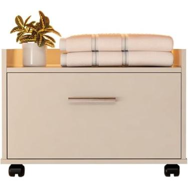 Imagem de Gabinete Armário Para Banheiro Com Gaveta E Rodinhas (Off White)