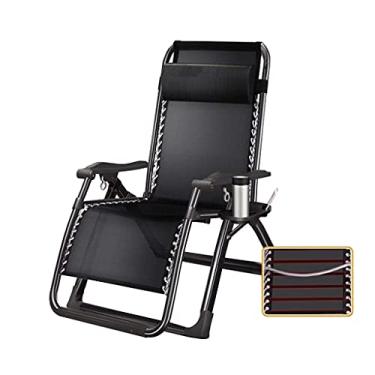 Imagem de YYBOES Cadeira reclinável de jardim, reclinável dobrável, super largura 67/72 cm, espreguiçadeira, espreguiçadeira, cama de alumínio, pernas de aço quadradas ao ar livre, para praia, pátio, jardim