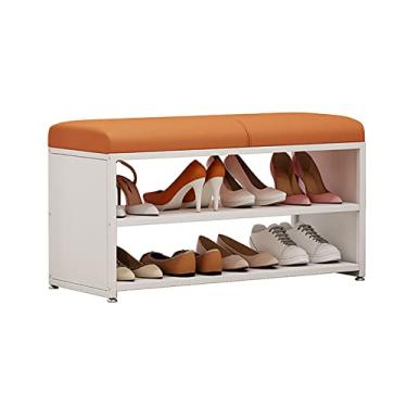Imagem de FAMEOYA Armários de sapatos com pacote macio, sapateira simples de ferro, banco de troca de sapatos para casa