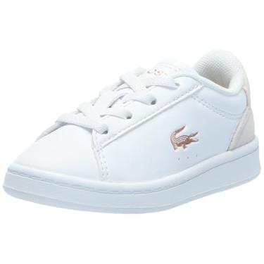 Imagem de Lacoste Tênis unissex para bebês Carnaby, Branca/Lt Pnk, 20