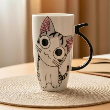 Imagem de Caneca De Cerâmica Chi's Sweet Home Gato 600ml Grande Café Leite Porta Trecos - Anime Fofa Presente (Mimado)