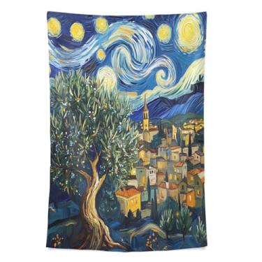 Imagem de STAYTOP Tapeçaria de parede noite estrelada tapeçarias para decoração de casa decoração de dormitório sala de estar quarto tapete de parede (60 × 40 pol)