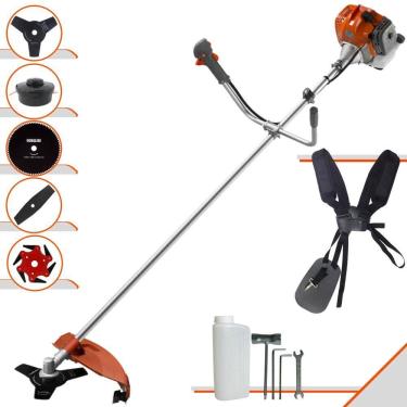 Imagem de Roçadeira Aparador de Grama Tekna RL520AC-G2 À Gasolina 2T 52cc 2HP Completa 5 Opções de Corte Com Facas 2 Pontas, 3 Pontas, 6 Pontas, 80 Dentes