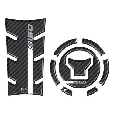 Imagem de Kit Protetor Tanque Moto Start 160 Ano 2025 Carbono Carbono