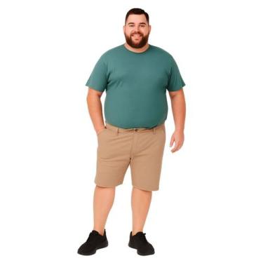 Imagem de Bermuda Sarja Básica Plus Size Masculina Adulto Cor:BegeTamanho:60 - O