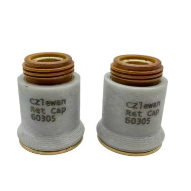 Imagem de CZlewan 2 peças 60305 tampa de retenção para Razorweld X45 Vipercut 30 consumíveis de corte a plasma