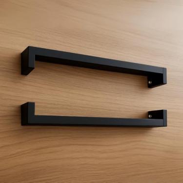 Imagem de Prateleiras Flutuantes de Parede Design Moderno Minimalista Suporte em U Preto