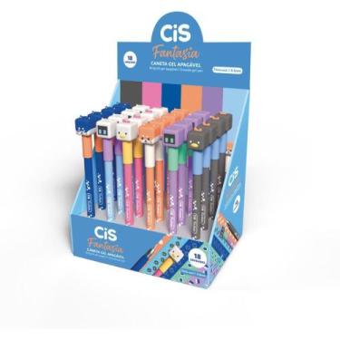 Imagem de Caneta Apagável CIS Fantasia Cube 0.7MM Azul Display com 18 - Sertic