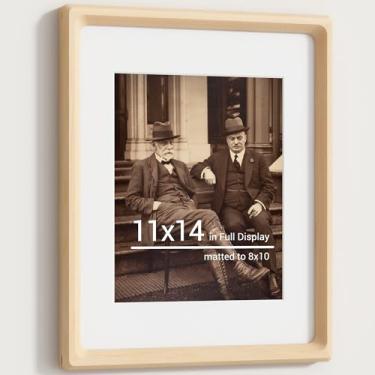 Imagem de Heimlove Molduras naturais de 28 x 35 cm, moldura de diploma de madeira original feita à mão com tapete para exibição de fotos de formatura de 20 x 25 cm, imagem de família, foto de casamento, foto