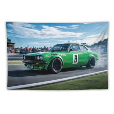 Imagem de HouLaiZhe JDM Tapeçaria de carro retrô Rx3 Jdm Drift esportes corrida pendurar na parede quarto decoração de casa tapeçarias estética piquenique decoração de parede arte de parede para dormitório sala