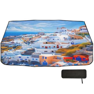 Imagem de Bela cidade caminhão para-sol pára-brisa dianteiro proteção de isolamento térmico carro para-brisa para-sol guarda-sol, protetor de janela de carro