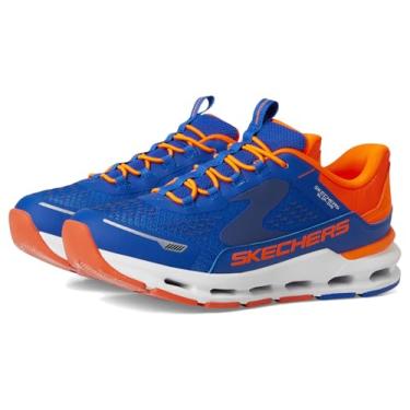 Imagem de Skechers Tênis masculino Hands Free Slip-ins, Glide-Step + Vista Lane 404203l (criança pequena), Azul/laranja, 16