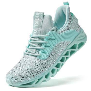 Imagem de TSIODFO Tênis feminino moderno, esportivo, corrida, atlético, tênis, caminhada, Lago azul, 37