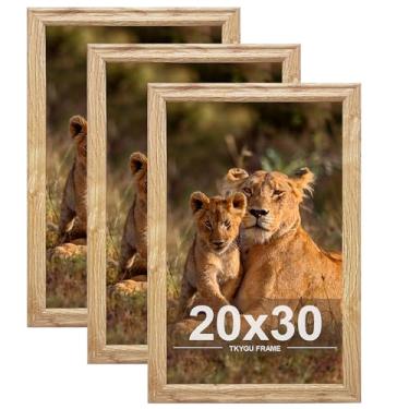 Imagem de TKYGU Conjunto de 3 porta-retratos de 50 x 76 cm, moldura de madeira de estilo moderno, vertical e horizontal, para pendurar na parede, grande estúdio, para fotos, pôsteres e impressões artísticas, o