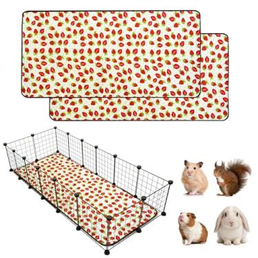 Imagem de LWYMX Pacote com 2 forros para gaiola de porquinho-da-índia, 71 cm x 178 cm, laváveis, impermeáveis, super absorventes para xixi, tapete de treinamento reutilizável para animais pequenos