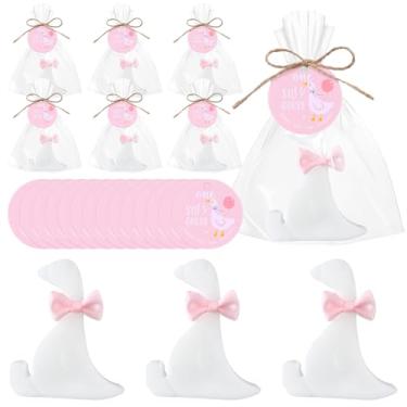Imagem de Demissle 20 conjuntos de sabonetes de ganso para festa de ganso com cartão de agradecimento para decoração de festa de revelação de gênero de convidado (fofo, rosa)