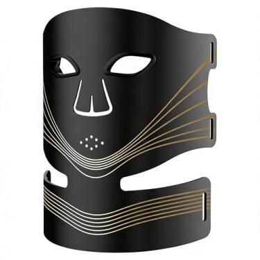 Imagem de AULSTER Máscara LED para Rosto e Pescoço: Dispositivo de Luz 4 em 1 para anti-envelhecimento, clareamento e firmamento. Recarregável, detachável, combina rosto+pescoço. 4 modos de luz, uso prático.