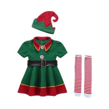 Imagem de Fantasia De Natal Para Meninas Elfas Verdes, Fantasia De Festival Do P