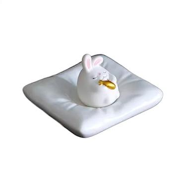 Imagem de porta-vara de incenso Inserção perfumada em forma de coelho, ornamentos cerâmica para uso doméstico, suporte perfumado, queimador incenso pequeno