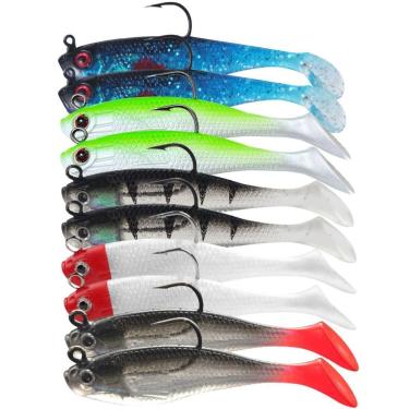 Imagem de Kit 10 Iscas Artificiais Pesca Silicone Realista Tucunaré-Unissex