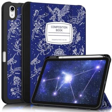 Imagem de Fintie SlimShell Capa para iPad (A16) 11ª geração 28 polegadas (2025), iPad 10ª geração 10,9 polegadas (2022) - Capa traseira flexível de TPU macio com suporte para lápis, livro de composição azul