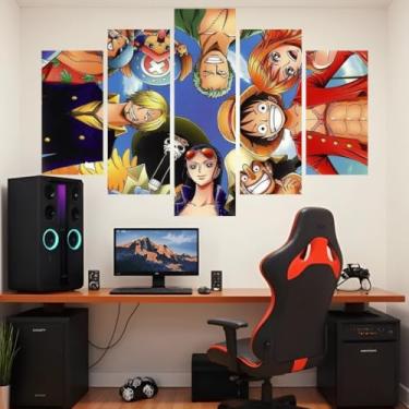 Imagem de Quadro decorativo Mosaico - One Piece - 5 Peças – Chapéu de Palha, Luffy, Zoro, Nami, Chopper - 00 (04)