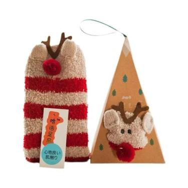 Imagem de Meias De Natal Térmicas Femininas De Veludo Macio E Quente, Meias Gros