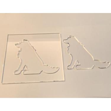 Imagem de Modelo de roteador de acrílico para cachorro sentado, modelo de marcenaria para placas, tabuleiros de charcutaria e artesanato (20 x 20 cm)