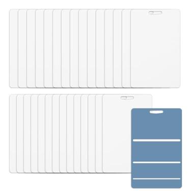 Imagem de 30 peças de crachá de identificação de sublimação em branco e etiquetas de bagagem de sublimação de PVC - Cartão de identificação com foto de plástico em branco para projetos DIY