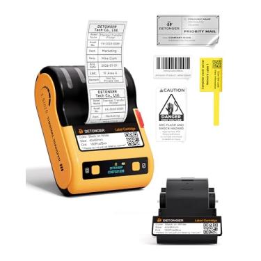Imagem de DETONGER DT5150P Máquina de etiquetas industriais colorfast para impressora de etiquetas de transferência térmica com cabeça de impressão de 4 cm de largura, resistente para locais de trabalho com luz