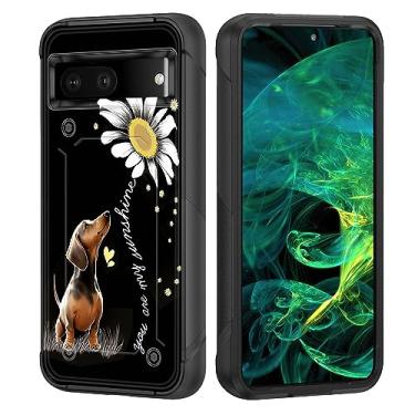 Imagem de wiaekosef Capa para Pixel 7a, capa protetora resistente de camada dupla de policarbonato rígido e silicone macio resistente à prova de choque para Google Pixel 7a 6,1 polegadas 2023, You are My Sunshine Dachshund