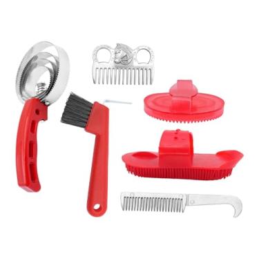 Imagem de kowaku Kit de Higiene para Cavalos com 6 Peças: Escova para Cascos, Limpador de Cascos, Escova de Borracha E Ferramentas de Limpeza.
