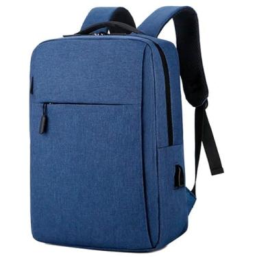 Imagem de Mochila Notebook Impermeável TechBlend TopGet Reforçada com Entrada USB para Laptop Notebook até 15.6 Polegadas - Executiva, Trabalho, Faculdade e Viagem 20 Litros (Azul)