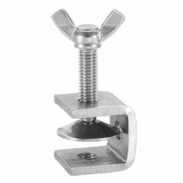 Imagem de HARFINGTON Grampos C de aço inoxidável 304 20 mm quadrado mini braçadeira de tigre ajustável clipe em U de metal resistente com parafusos de borboleta para montagem de soldagem de madeira, prata