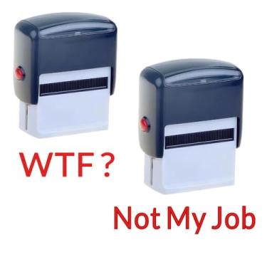 Imagem de Carimbo personalizado com autotinta, logotipo de endereço personalizado, carimbos de endereço de devolução personalizados, carimbos de borracha personalizados para professores de negócios (T - Not My