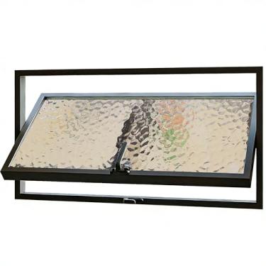 Imagem de Janela de metal retangular de montagem embutida, janela de vidro temperado rotativa de 360° com alças, funil embutido substituição de ventilação para banheiro cozinha sala de estar (PRETO-GA-35,8 ×