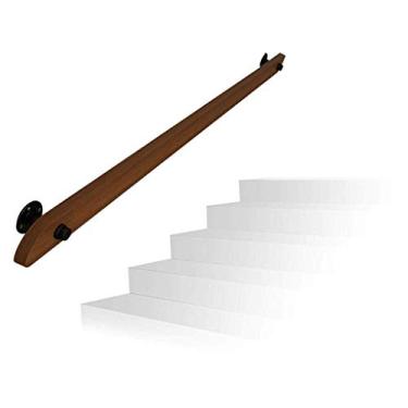 Imagem de AkosOL Grade de escada de pinho antiderrapante, cerca de madeira maciça, para uso interno e externo, corrimãos para crianças e idosos, 4 m