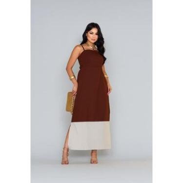 Imagem de Vestido Longo D Bell Outlet Fashion com Alças Finas-Feminino