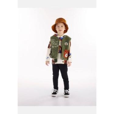 Imagem de Conjunto Infantil Masculino com Camiseta, Calça e Colete Urso Amigo Três e Já-Masculino