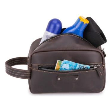 Imagem de Necessaire Masculina Organizador De Mala Couro 100% Legítimo - Ello Gr