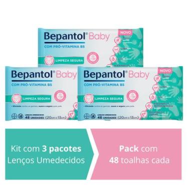 Imagem de Kit 3 Lenços Umedecidos Proteção Antibac 48un cada Bepantol