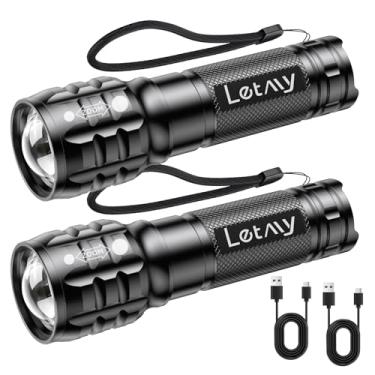 Imagem de LETMY Lanterna recarregável, pacote com 2