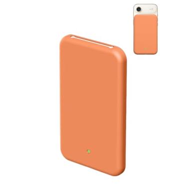 Imagem de Capa para bateria Apple iPhone Air MagSafe, capa protetora de silicone macio WUNIAK antiderrapante, resistente a arranhões e choques, sem obstrução na conexão, laranja