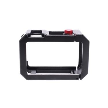 Imagem de Luocute Estrutura de Gaiola de Metal para Action 5 Pro 4 3, Caixa Leve à Prova de Choque Em Liga de Alumínio Com Painel Lateral Magnético, Orifício de Parafuso de 1/4 de Polegada e Suporte (Preto