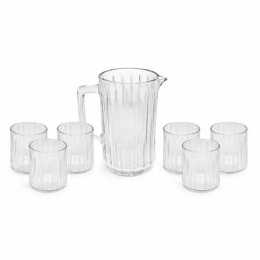 Imagem de Conjunto 7 pc jarra com 6 copos de cristal bangkok - WOLFF