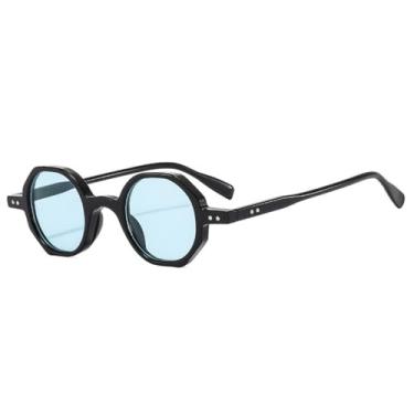 Imagem de Óculos de Sol Feminino Pequeno Redondo Estilo Punk Masculino com Rebites e Proteção UV400 para Esportes ao Ar Livre, Corrida e Ciclismo, Preto e Verde