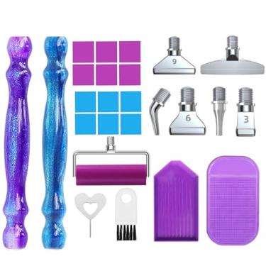 Imagem de Hailivike 17 peças de ferramentas de caneta de arte de diamante rosqueado, caneta de pintura de diamante Via Láctea atualizada, ferramenta de rolo de arte de diamante para artesanato DIY (conjunto de