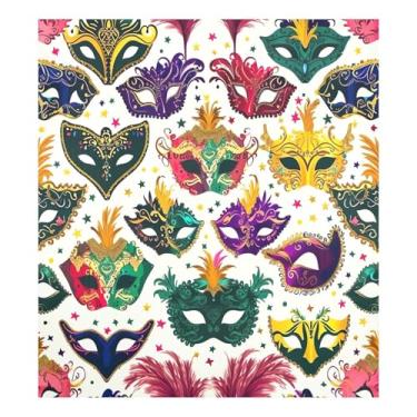 Imagem de Blueangle Capa de ímã de lava-louças padrão de máscaras de carnaval, decoração de capa de lava-louças frontal, adesivos de eletrodomésticos, adesivos de eletrodomésticos, 58 cm C x 66 cm adesivo