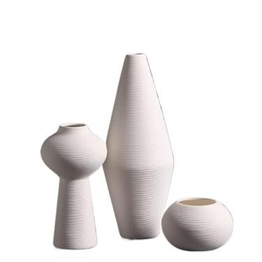 Imagem de KEG801302 Vasos para combinação de flores vaso de cerâmica branca arranjo de flores casa sala de estar entrada vaso decorativo para casa