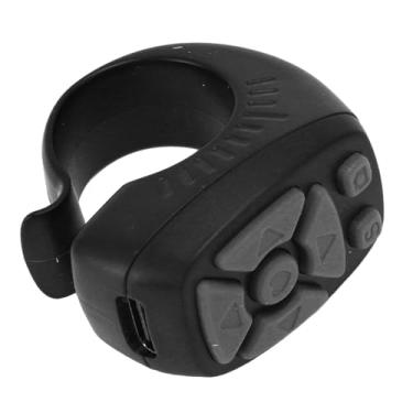 Imagem de Jopwkuin Controlador de Vídeo Sem Fio na Ponta Dos Dedos para Rolagem Tiktok, Anel de Controle Remoto para Tirar Fotos para Fãs de Novos Dramas, Materiais de PC ABS de Qualidade (Preto)